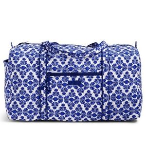 vera bradley cobalt tile large duffel